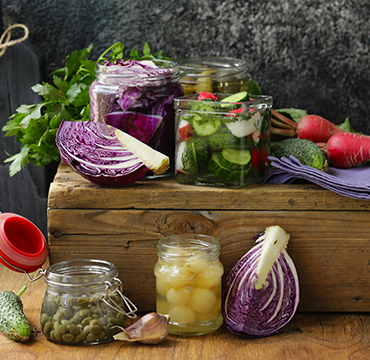 pickled vegetables, probiotic and fermentation